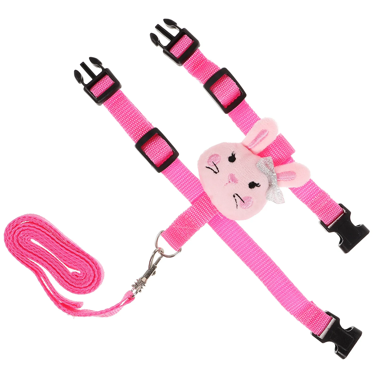 1Set Pet Harness and Leash Adjustable Bunny Harness Set Comfortable Small Pets Traction Rope Rabbit Leash Kit Outdoor Walking