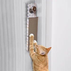 Hanging Cat Scratcher Board with Scratching Post and Pad for Cats, Durable Cardboard Design
