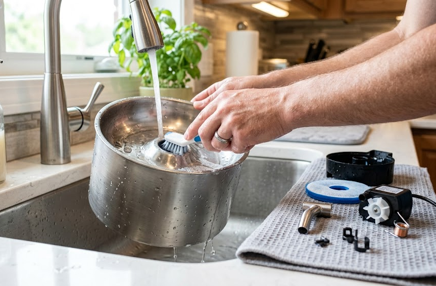Cleaning a stainless steel pet water fountain