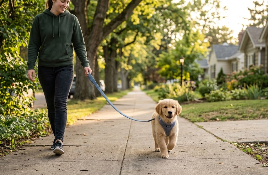 Puppy harness for early leash training